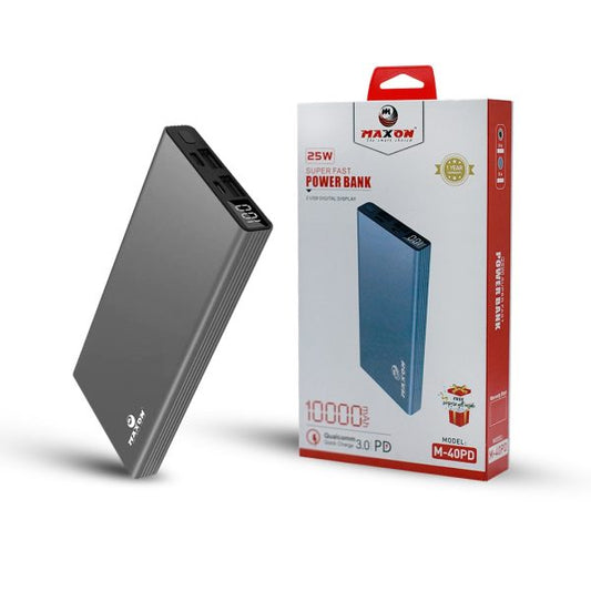 Maxon M-40 PD 10000mAh Super Fast Power Bank – Power on the Go!